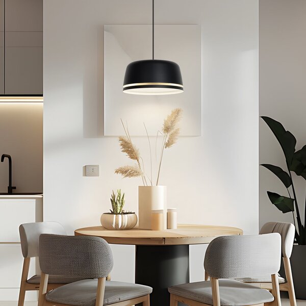 Lampada a sospensione NOLA, Peaks, dimmerabile, Nero, Soggiorno, Alluminio, Scandinavo