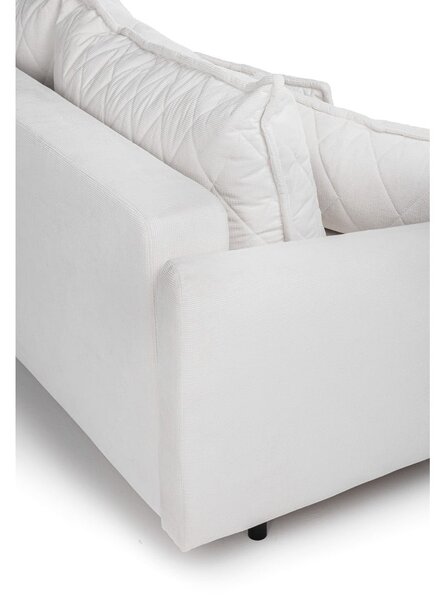 Divano bianco allungabile/con contenitore con rivestimento in velluto a coste 215 cm Bjork – Bonami Selection