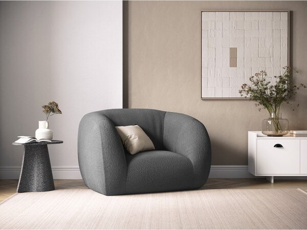 Poltrona grigia in tessuto bouclé Essen - Cosmopolitan Design