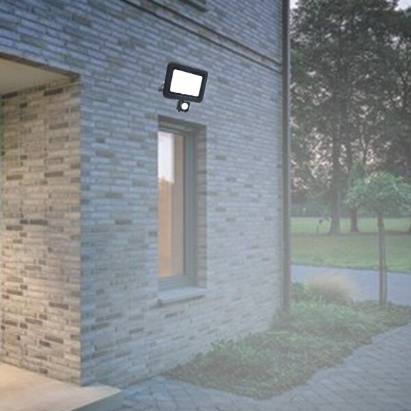 Proiettore da esterno a LED con sensore LED/50W/230V 4000K IP44 nero