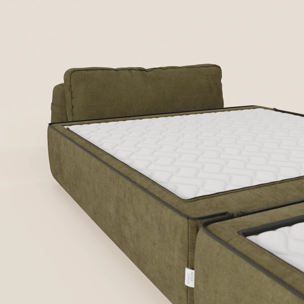 Rift poltrona letto con materasso alto 22 cm e memory foam - schienale