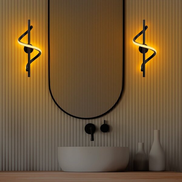 Lampada da parete LED nera Likma – Opviq lights