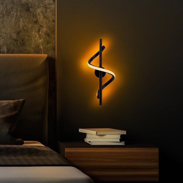 Lampada da parete LED nera Likma – Opviq lights