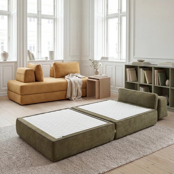 Rift poltrona letto con materasso alto 22 cm e memory foam - schienale