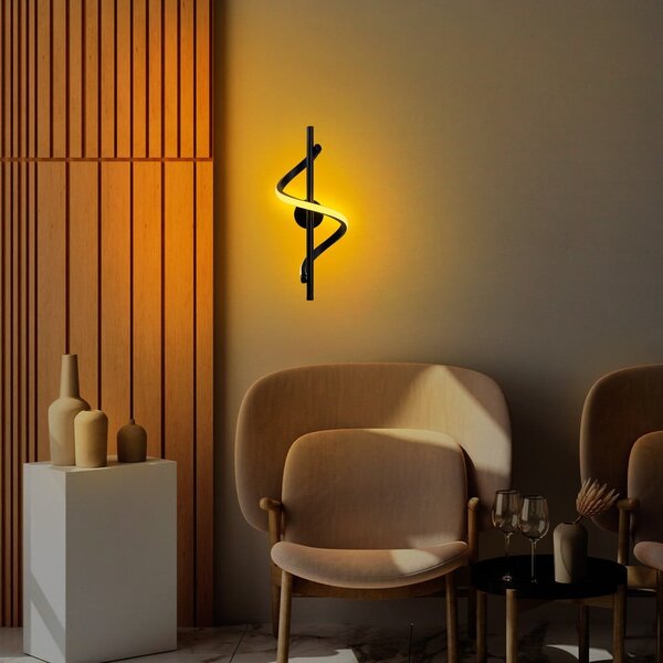 Lampada da parete LED nera Likma – Opviq lights