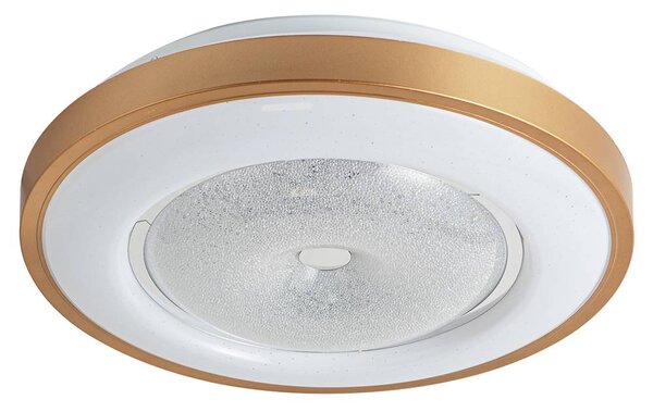 Plafoniera Dafina oro bianco LED 24W IP54 H:9cm Ø39cm
