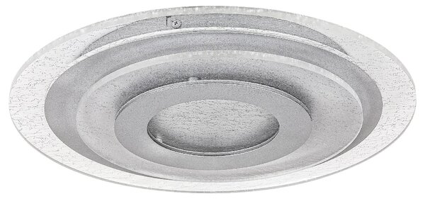 Plafoniera LED rotonda Thalassa, finitura argento trasparente, 40W, luce bianca neutra, 2300 lumen, materiale: metallo, dimensioni: 6x40x40 cm, grado di protezione IP20, marca Rabalux