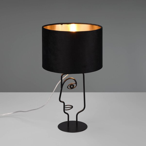 Lampada da comodino design paralume nero BRISTON