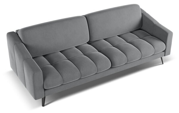 Divano grigio con rivestimento in velluto 238 cm Nalu – Makamii