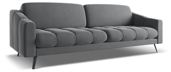 Divano grigio con rivestimento in velluto 238 cm Nalu – Makamii