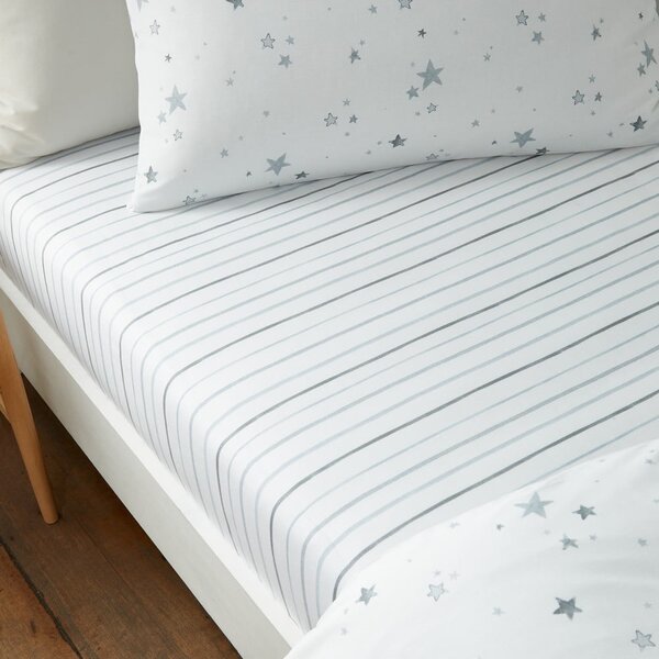 Lenzuolo con angoli per bambini bianco in cotone per culla 70x140 cm Stars – Bianca