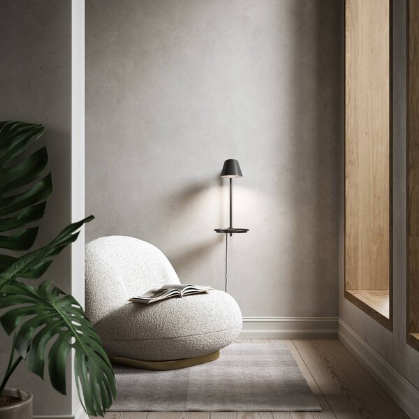 Lampada da parete con lampada da lettura Stay Alluminio Grigio 44,5 Cm