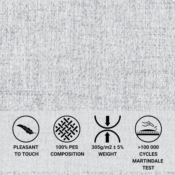Letto matrimoniale imbottito grigio chiaro con spazio contenitivo e rete 180x200 cm Baleine - Maison de Rêve