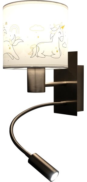 Brilagi - LED Flex. lampada BOBO 1xE27/25W/230V + LED/3W m. cromo/bianco/unicorni