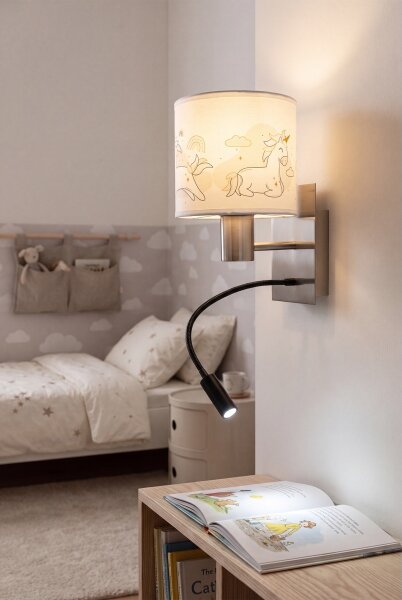 Brilagi - LED Flex. lampada BOBO 1xE27/25W/230V + LED/3W m. cromo/bianco/unicorni