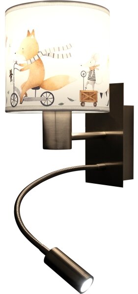 Brilagi - Lampada LED flessibile BOBO 1xE27/25W/230V + LED/3W cromo/bianco/motivo animali