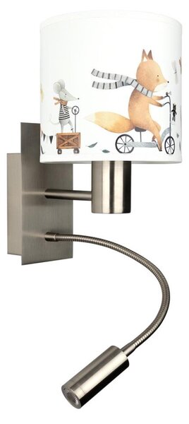 Brilagi - Lampada LED flessibile BOBO 1xE27/25W/230V + LED/3W cromo/bianco/motivo animali