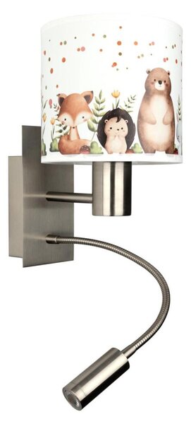 Brilagi - Lampada LED flessibile BOBO 1xE27/25W/230V + LED/3W con finitura cromo/bianco a tema animali