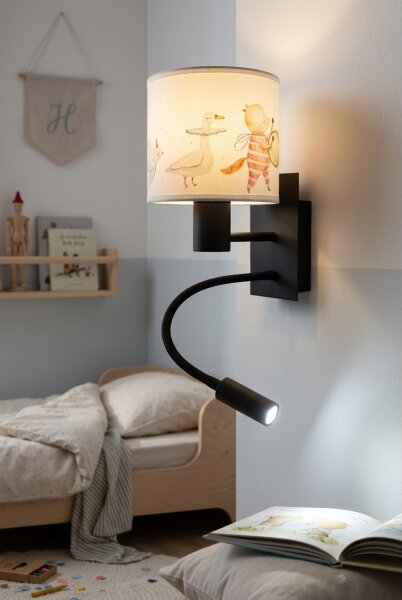Brilagi - Lampada LED flessibile BOBO 1xE27/25W/230V + LED/3W nero/bianco/animaletti