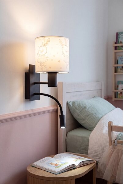 Brilagi - Lampada LED flessibile BOBO 1xE27/25W/230V + LED/3W nero/bianco/coniglietti