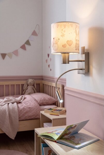 Brilagi - Lampada LED flessibile BOBO 1xE27/25W/230V + LED/3W m. cromo/crema/coniglietti