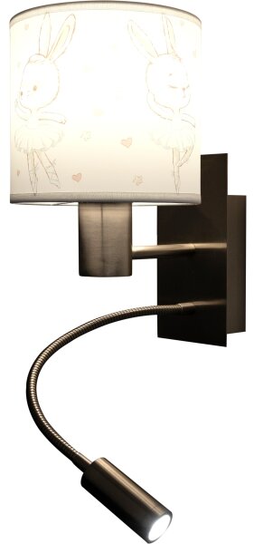 Brilagi - Lampada LED flessibile BOBO 1xE27/25W/230V + LED/3W cromo/bianco/coniglietti