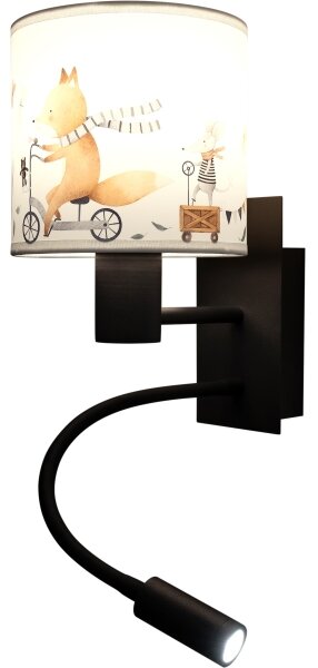 Brilagi - Lampada LED flessibile BOBO 1xE27/25W/230V + LED/3W nero/bianco/animaletti