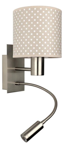 Brilagi - Lampada LED flessibile BOBO 1xE27/25W/230V + LED/3W, finitura cromata/beige a pois
