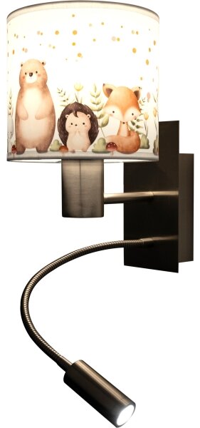 Brilagi - Lampada LED flessibile BOBO 1xE27/25W/230V + LED/3W con finitura cromo/bianco a tema animali
