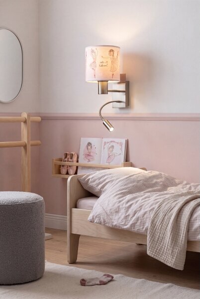 Brilagi - Lampada LED flessibile BOBO 1xE27/25W/230V + LED/3W con cromo/bianco/rosa/confezione