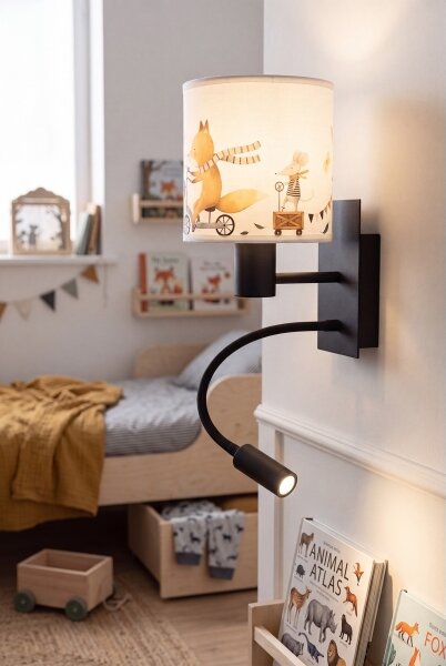 Brilagi - Lampada LED flessibile BOBO 1xE27/25W/230V + LED/3W nero/bianco/animaletti