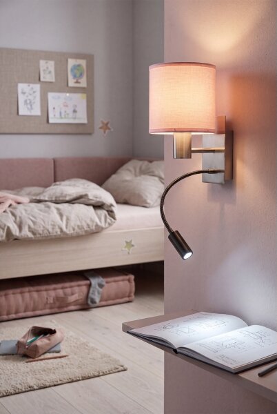Brilagi - Lampada LED flessibile BOBO 1xE27/25W/230V + LED/3W con finitura cromata/rosa