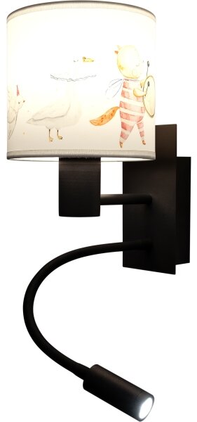 Brilagi - Lampada LED flessibile BOBO 1xE27/25W/230V + LED/3W nero/bianco/animaletti