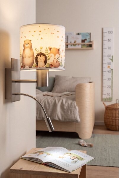 Brilagi - Lampada LED flessibile BOBO 1xE27/25W/230V + LED/3W con finitura cromo/bianco a tema animali