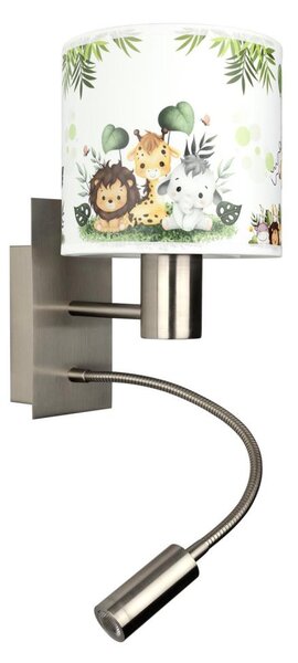 Brilagi - Lampada LED flessibile BOBO 1xE27/25W/230V + LED/3W cromo opaco/bianco/verde/giungla