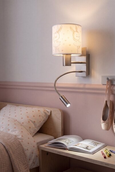 Brilagi - Lampada LED flessibile BOBO 1xE27/25W/230V + LED/3W cromo/bianco/coniglietti
