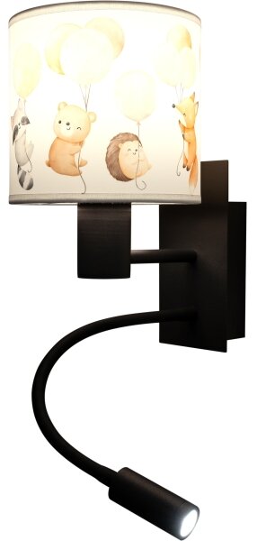 Brilagi - Lampada LED flessibile BOBO 1xE27/25W/230V + LED/3W nera/bianca/con animaletti