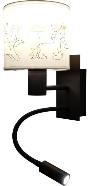 Brilagi - Lampada LED flessibile BOBO 1xE27/25W/230V + LED/3W nero/bianco/unicorni