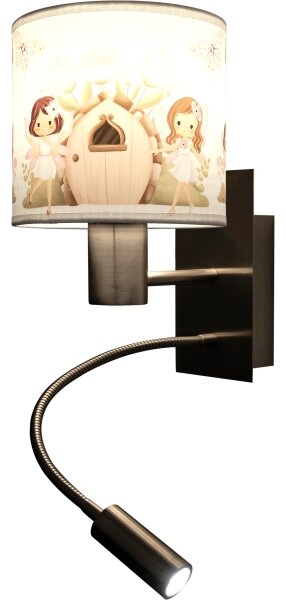 Brilagi - Lampada LED flessibile BOBO 1xE27/25W/230V + LED/3W m. cromo/bianco/rosa/fate