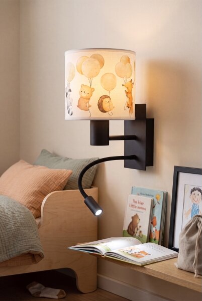 Brilagi - Lampada LED flessibile BOBO 1xE27/25W/230V + LED/3W nera/bianca/con animaletti