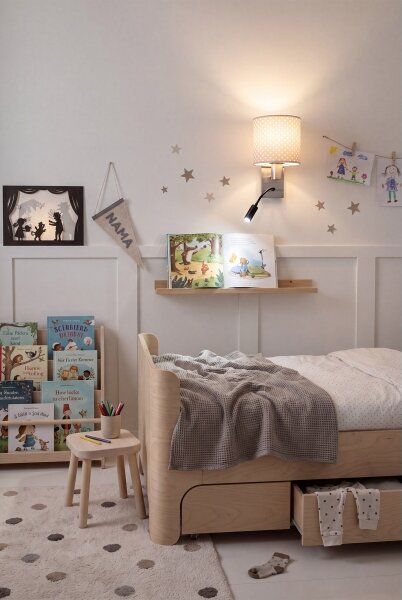 Brilagi - Lampada LED flessibile BOBO 1xE27/25W/230V + LED/3W, finitura cromata/beige a pois