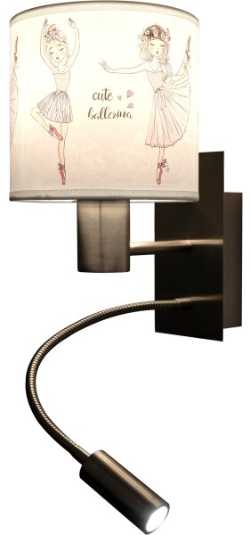 Brilagi - Lampada LED flessibile BOBO 1xE27/25W/230V + LED/3W con cromo/bianco/rosa/confezione