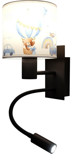 Brilagi - Lampada LED flessibile BOBO 1xE27/25W/230V + LED/3W nera/bianca/blu/orsetti
