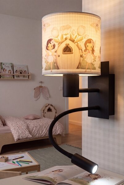 Brilagi - Lampada LED flessibile BOBO 1xE27/25W/230V + LED/3W nero/bianco/rosa/fate