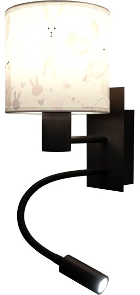 Brilagi - LED Flex. lampada BOBO 1xE27/25W/230V + LED/3W nero/bianco/coniglietti