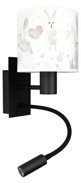 Brilagi - LED Flex. lampada BOBO 1xE27/25W/230V + LED/3W nero/bianco/coniglietti