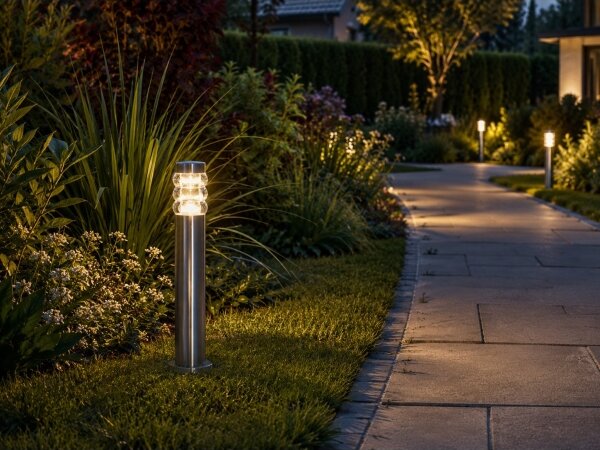 Lampada da esterno LULA 1xE27/60W/230V 45 cm IP44 cromo satinato