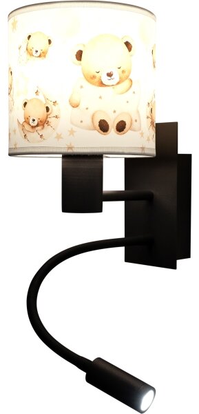 Brilagi - Lampada LED flessibile BOBO 1xE27/25W/230V + LED/3W nero/bianco/orsetti