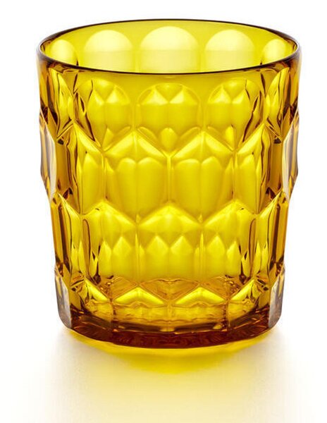 BICCHIERI Bassi VANITY 3 in Cristallo Acrilico Bio-based confezione da 6 pezzi diametro � 8,5xh 9,2 cm- 360 cc BPA FREE colore Giallo Zafferano
