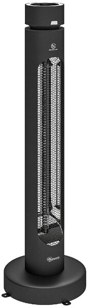 DecHome Stufa Elettrica a Infrarossi Oscillante Potenza 2000W con Telecomando colore Nero
